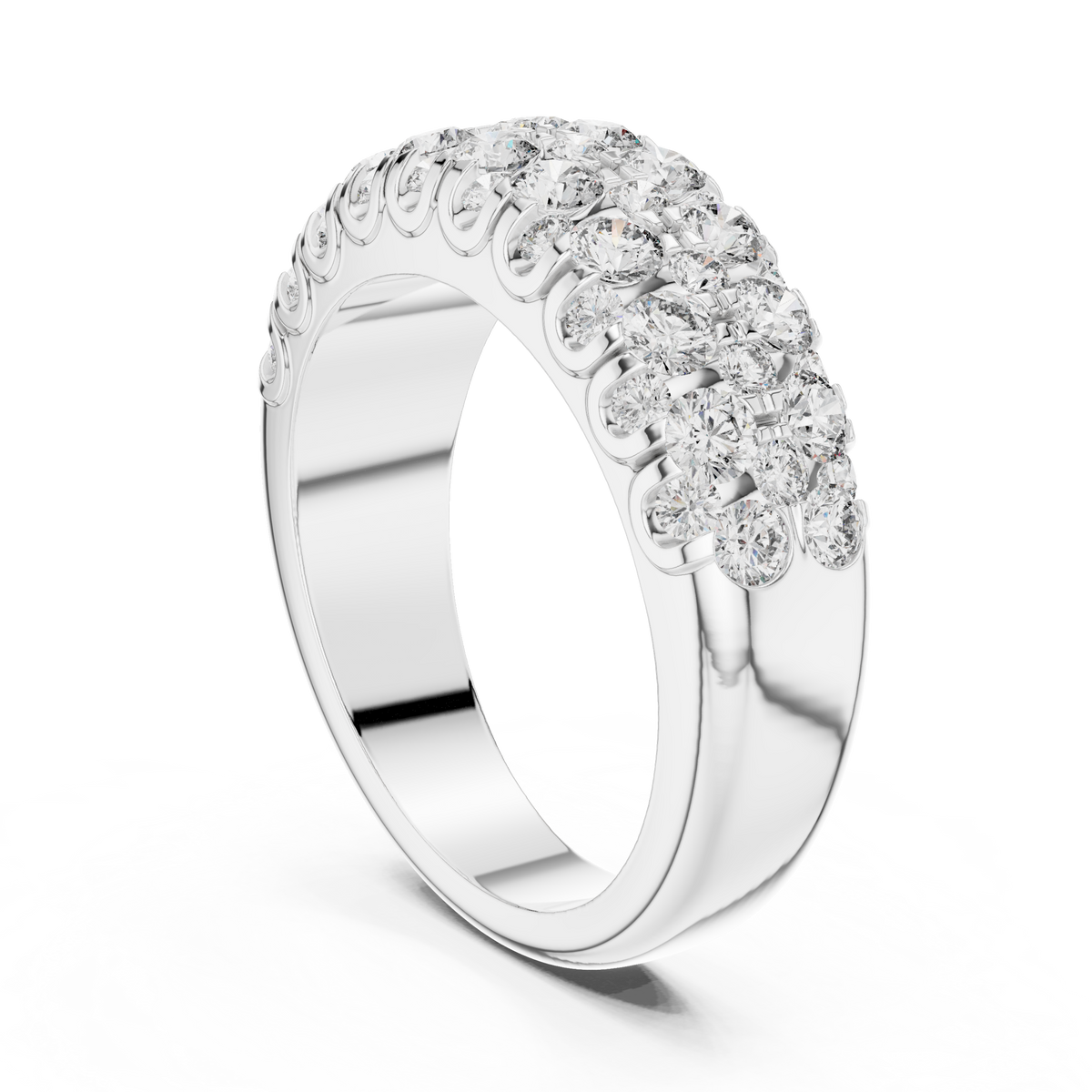 1.92ct TW Round Lab-Grown Diamond Pavé Dome Band
