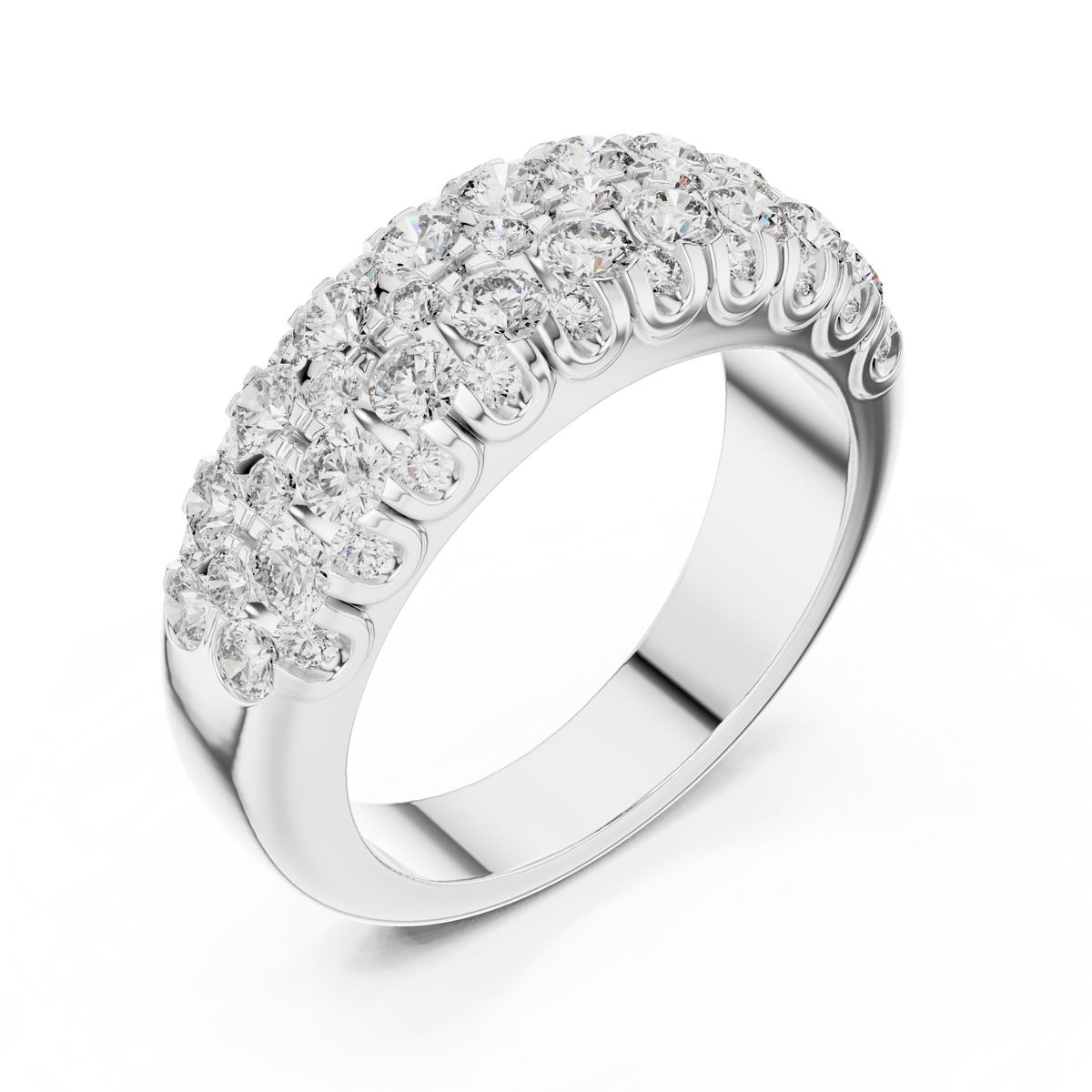 1.92ct TW Round Lab-Grown Diamond Pavé Dome Band