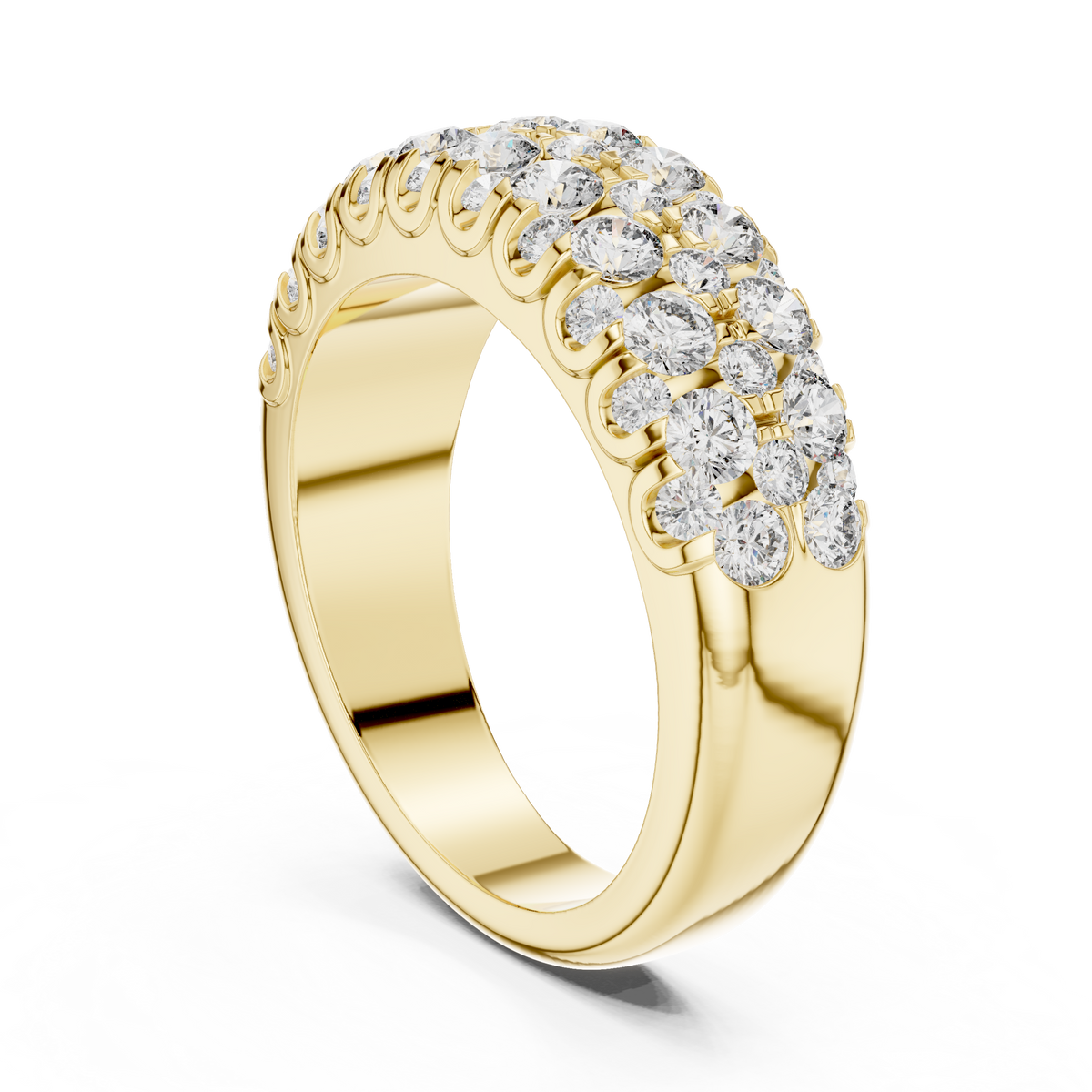 1.92ct TW Round Lab-Grown Diamond Pavé Dome Band