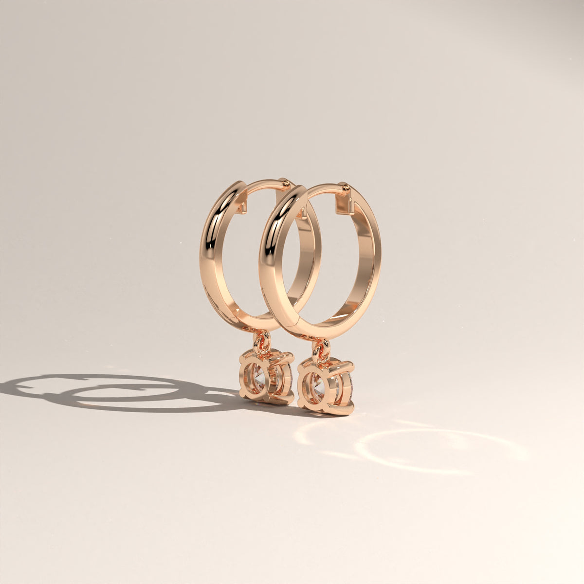Round Lab-Grown Diamond Drop Huggie Earrings – Lucia