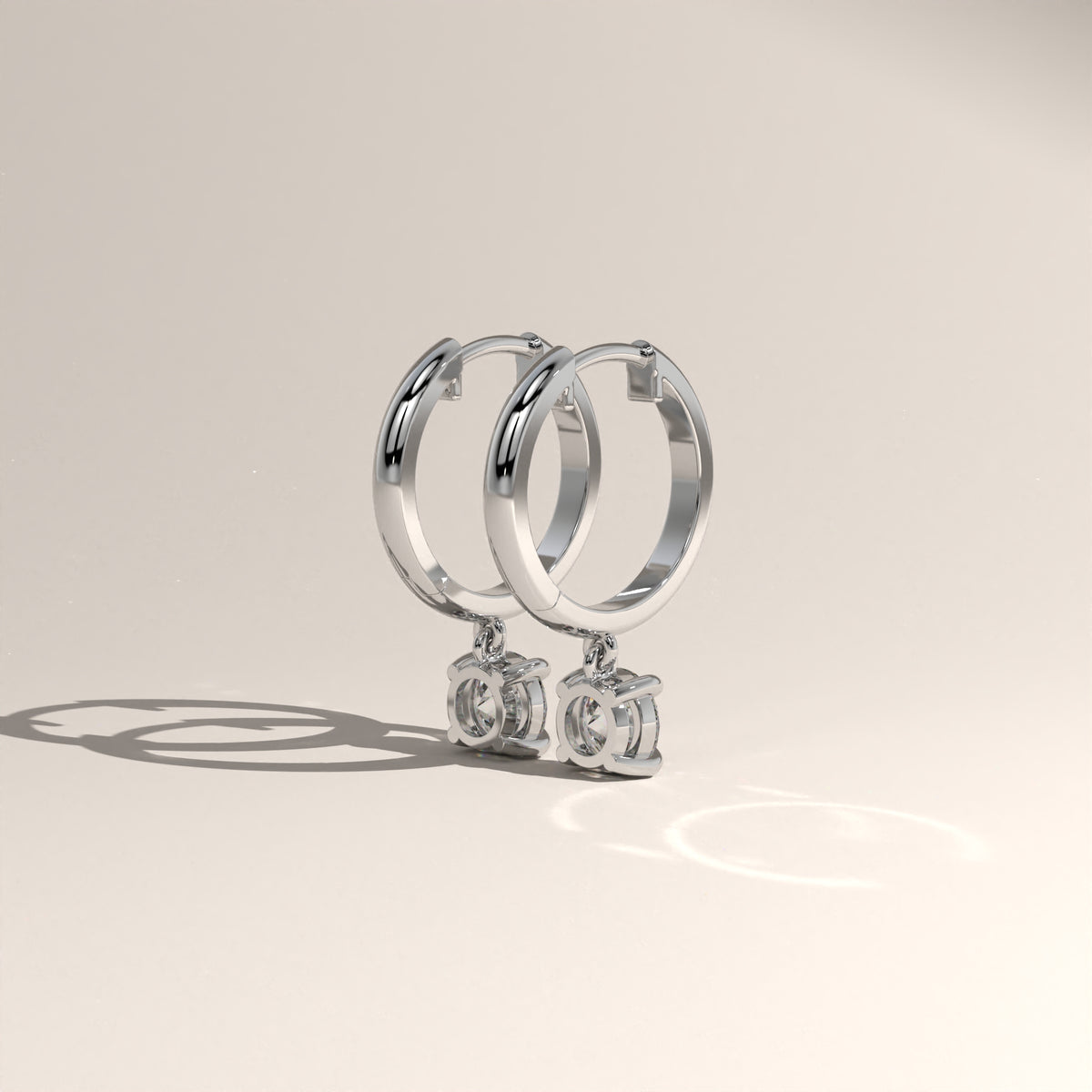 Round Lab-Grown Diamond Drop Huggie Earrings – Lucia