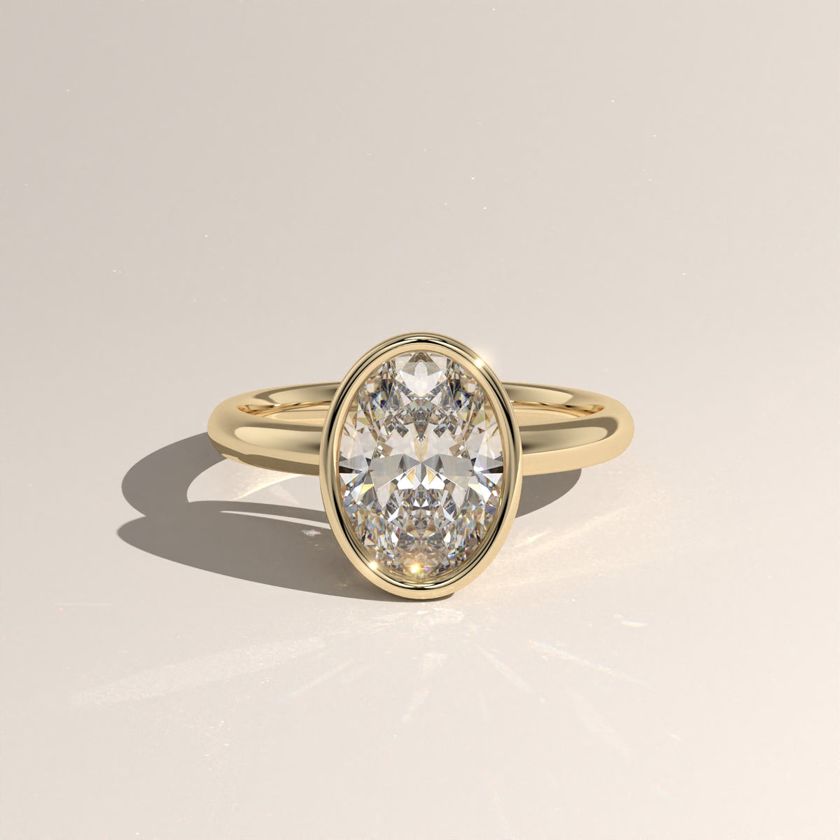 2.3ct Oval Lab-Grown Diamond Bezel Solitaire Engagement Ring – Carrie