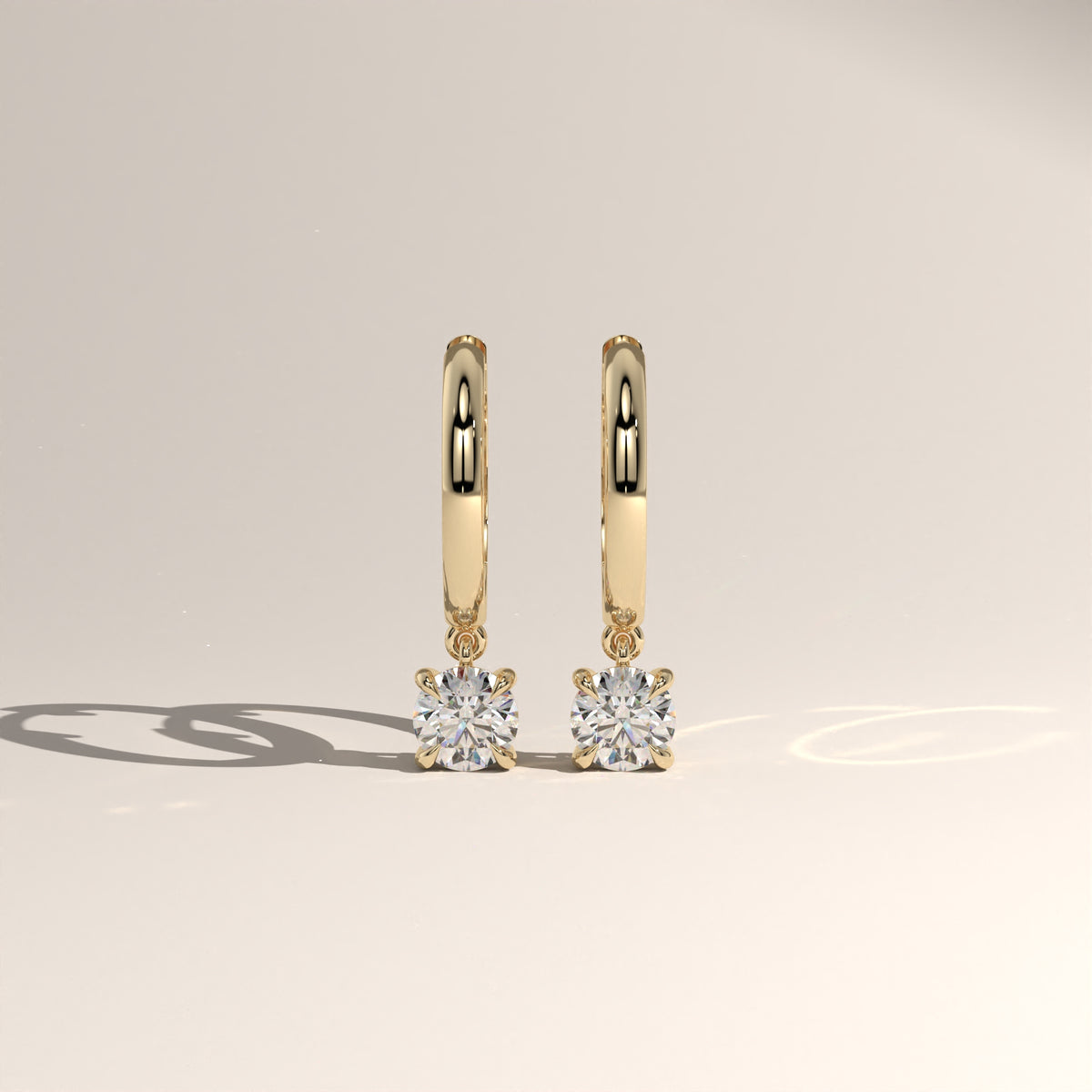 Round Lab-Grown Diamond Drop Huggie Earrings – Lucia