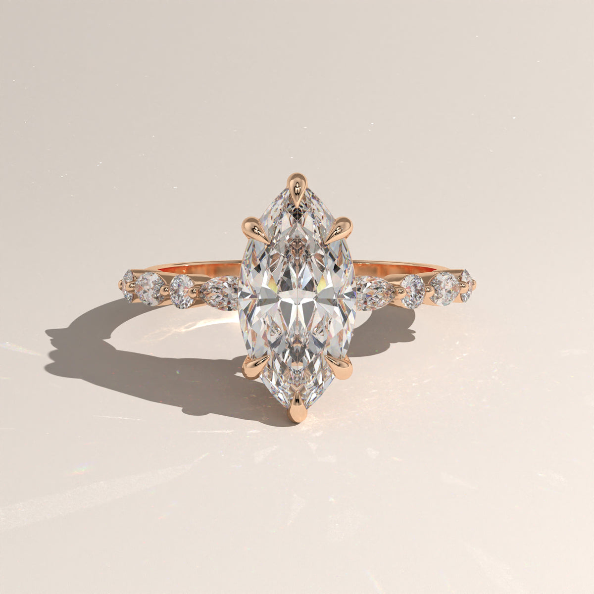 2ct Marquise Lab-Grown Diamond Five Stone Engagement Ring – Selene