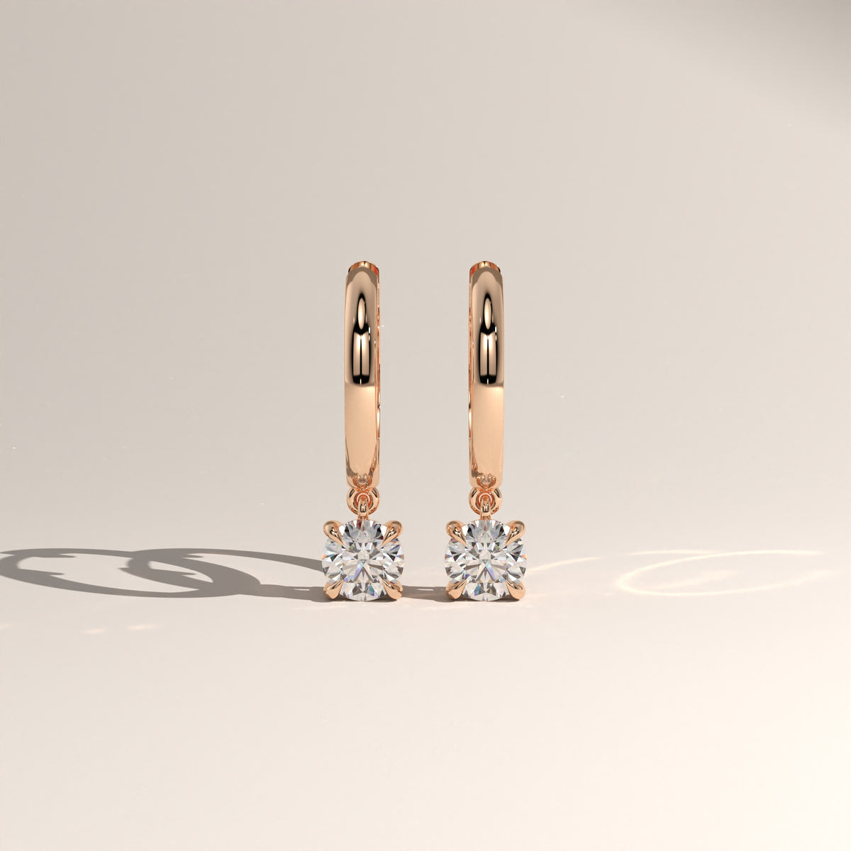 Round Lab-Grown Diamond Drop Huggie Earrings – Lucia