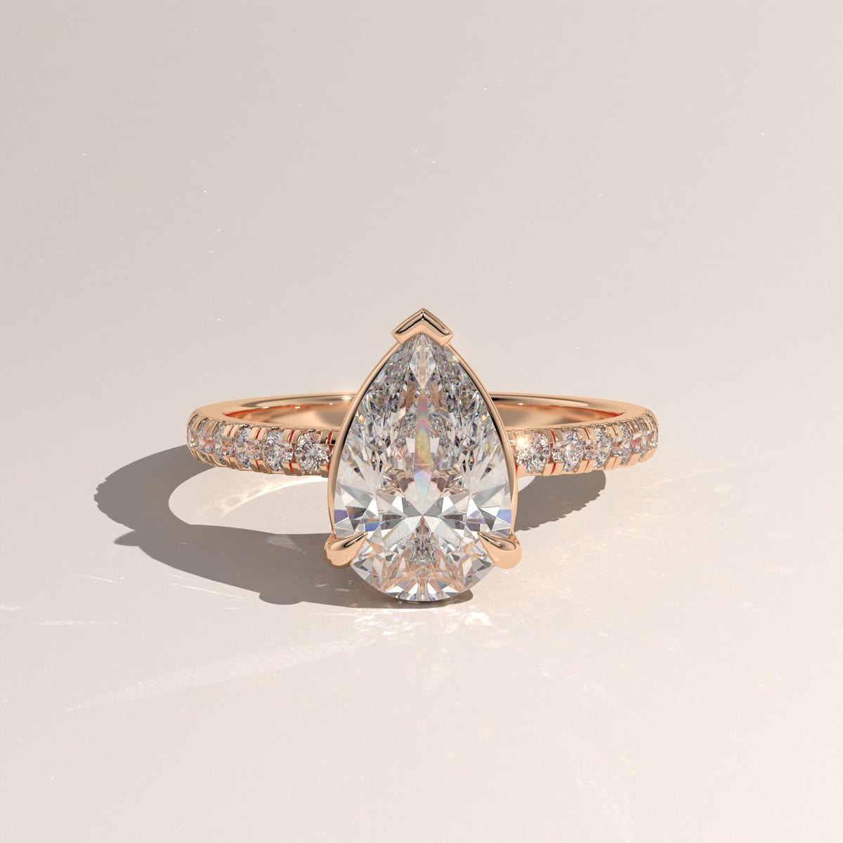 2ct Pear Lab-Grown Diamond Pavé Engagement Ring – Ines