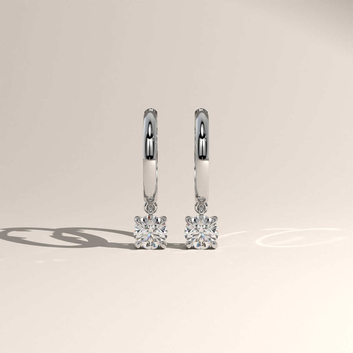 Round Lab-Grown Diamond Drop Huggie Earrings – Lucia