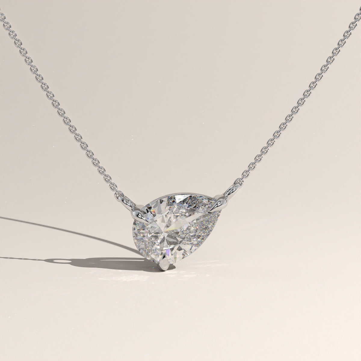 1ct East-West Pear Lab-Grown Diamond Necklace – Iris