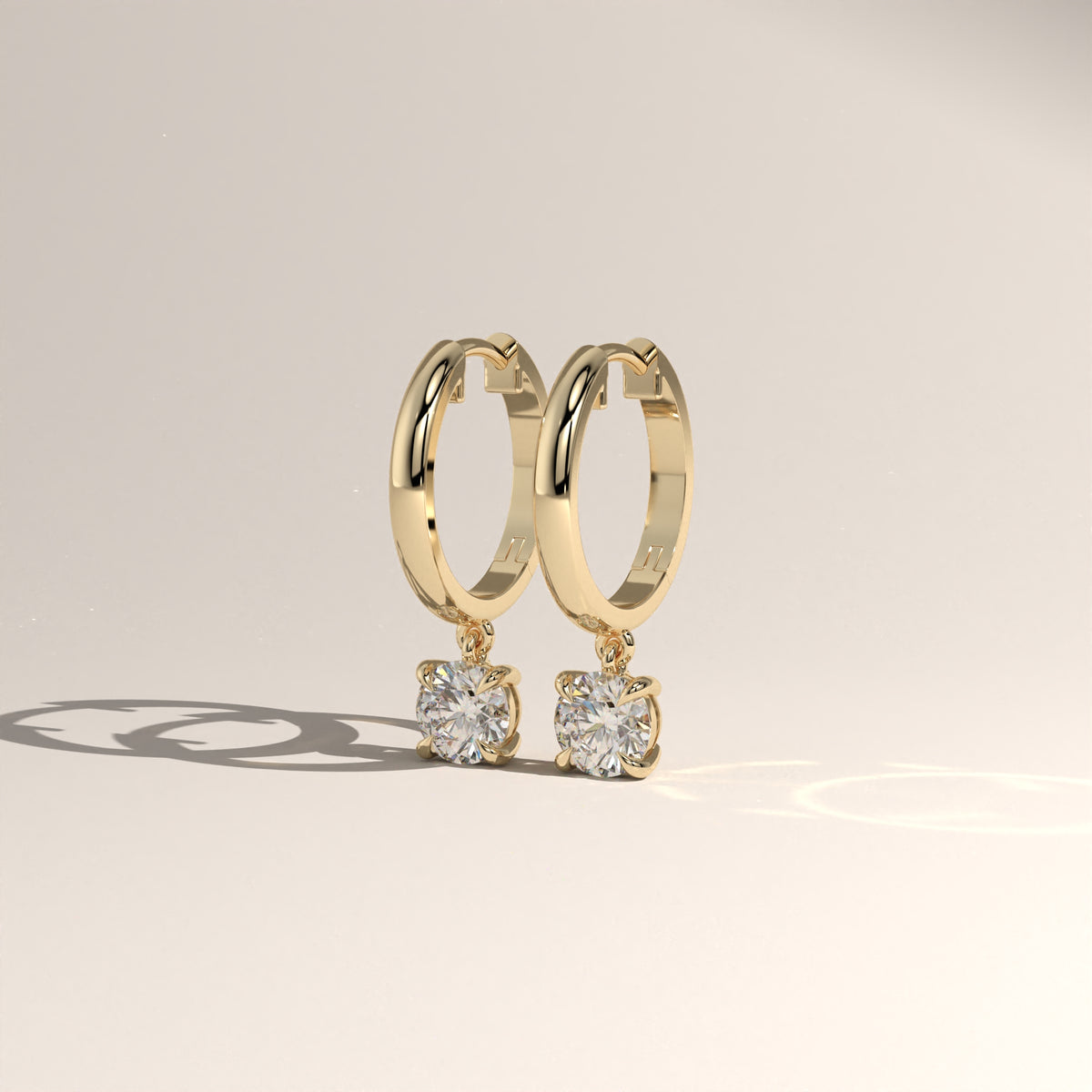 Round Lab-Grown Diamond Drop Huggie Earrings – Lucia
