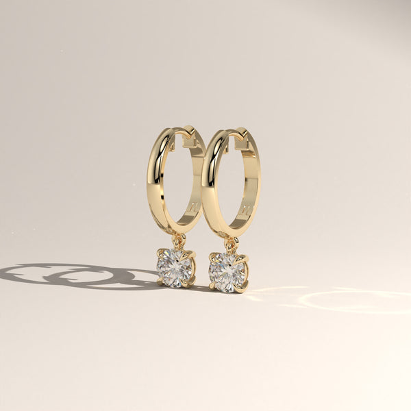 Round Lab-Grown Diamond Drop Huggie Earrings – Lucia