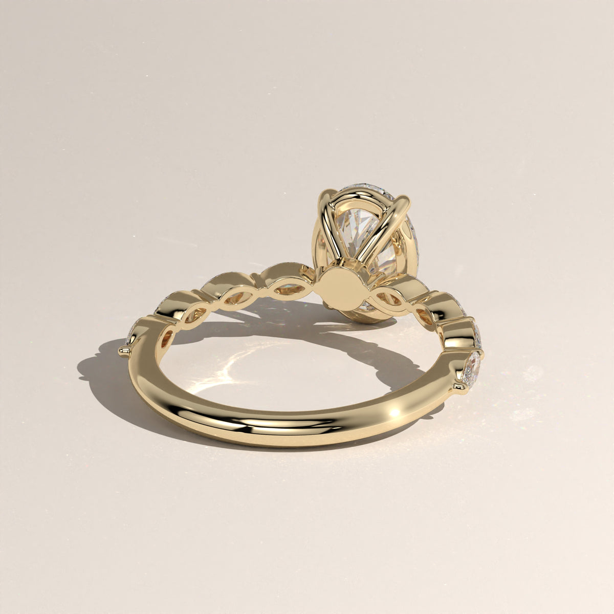 2ct Oval Lab-Grown Diamond Engagement Ring with Marquise Diamond Band – Laurel