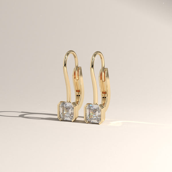 1.50ct TW Square Emerald Cut Lab-Grown Diamond Bezel Drop Earrings – Janet