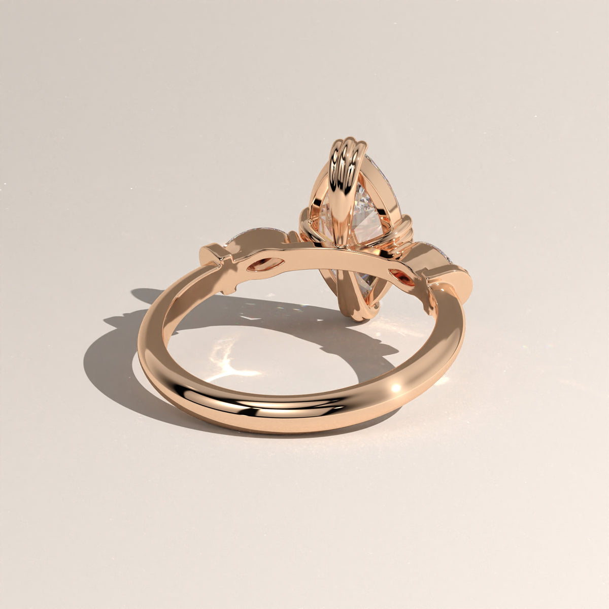 2ct Marquise Lab-Grown Diamond Three Stone Engagement Ring – Maha