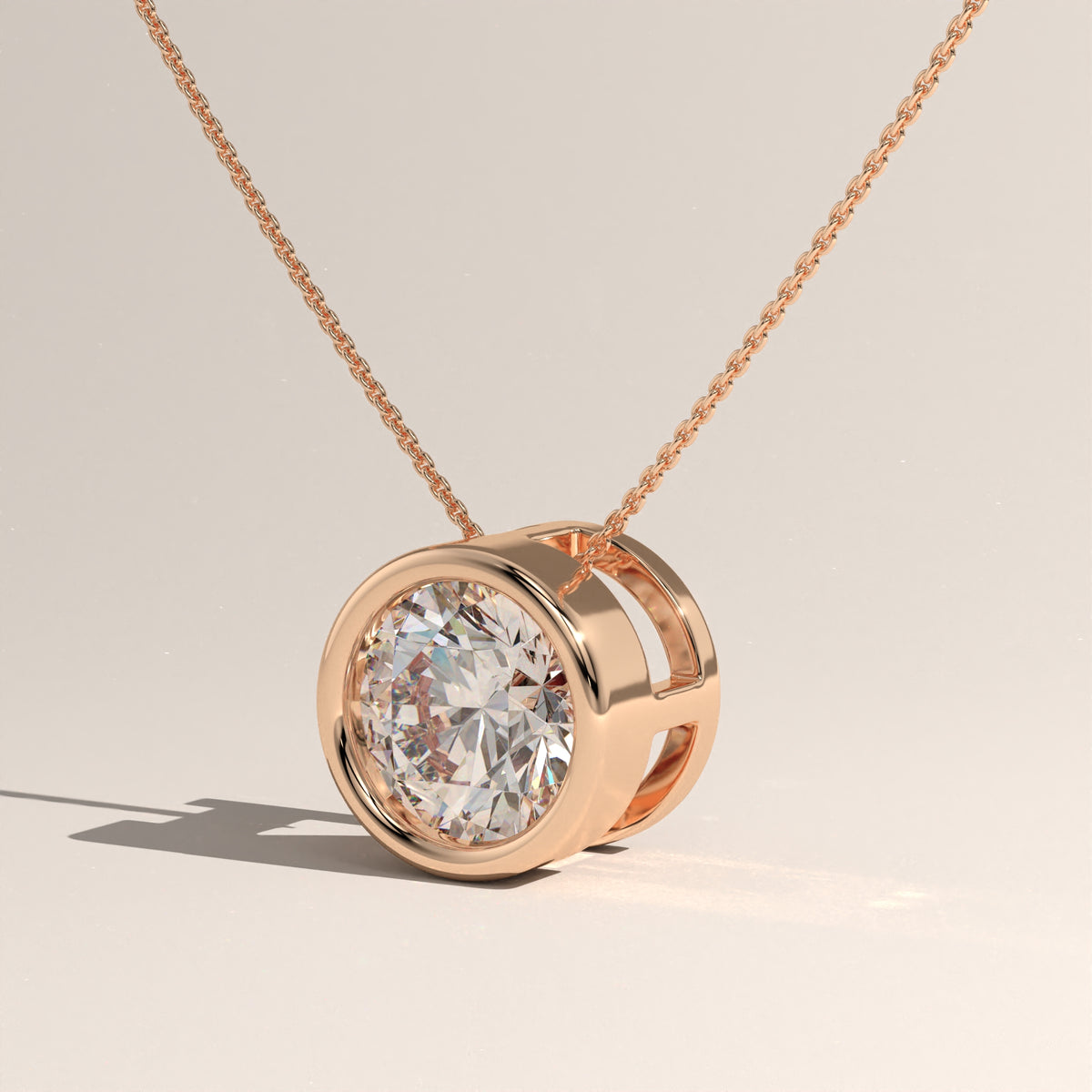 1.92ct Bezel Lab-grown Diamond Pendant Necklace - Nicole