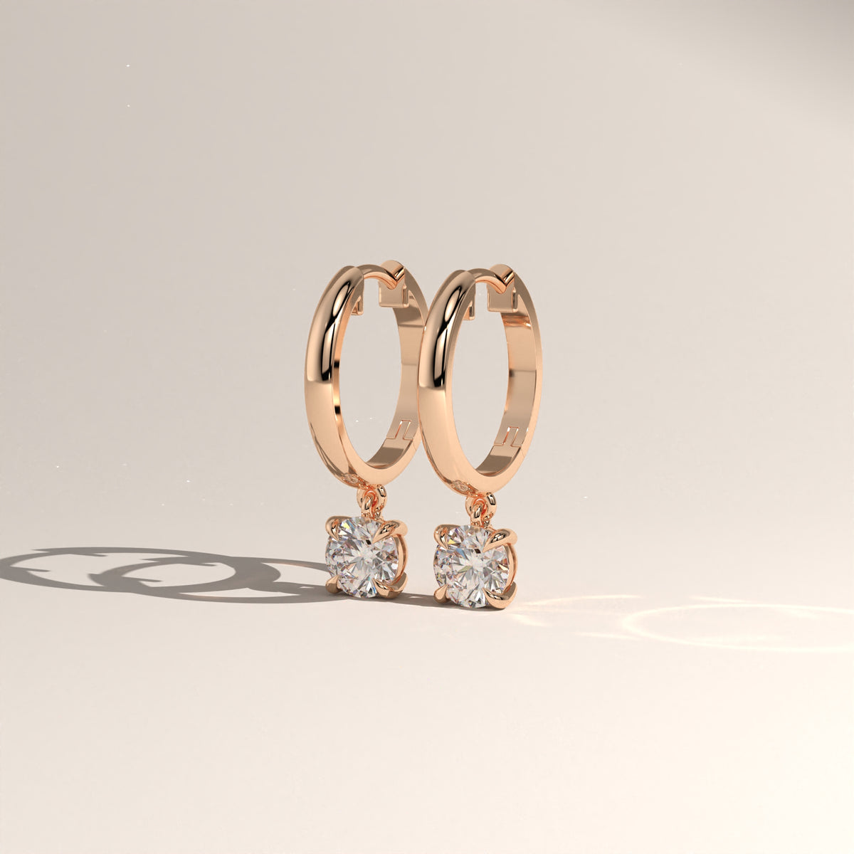 Round Lab-Grown Diamond Drop Huggie Earrings – Lucia