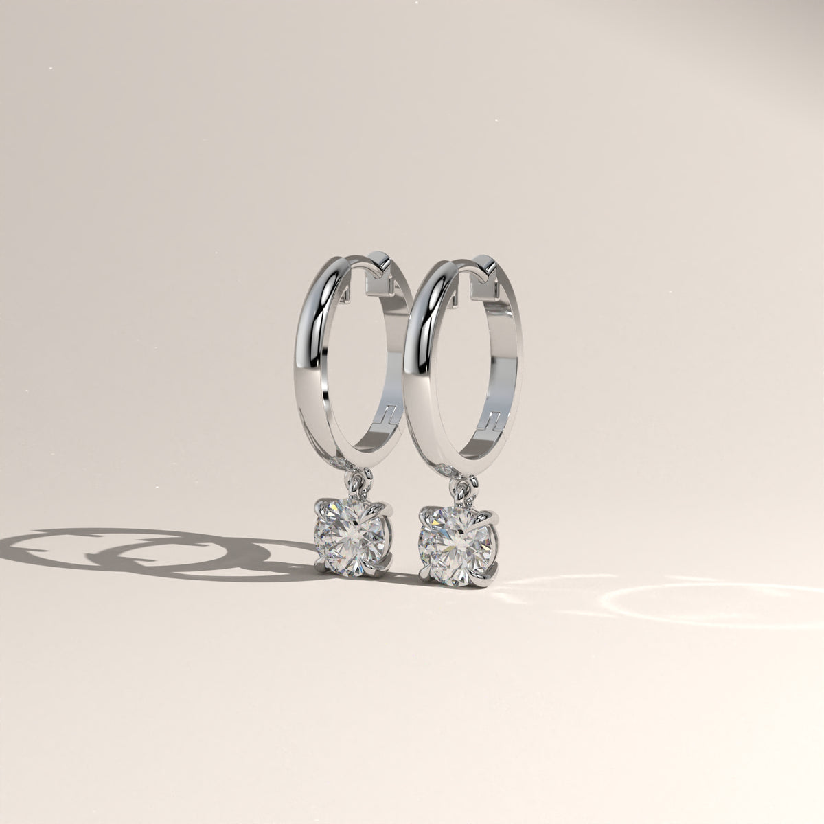 Round Lab-Grown Diamond Drop Huggie Earrings – Lucia
