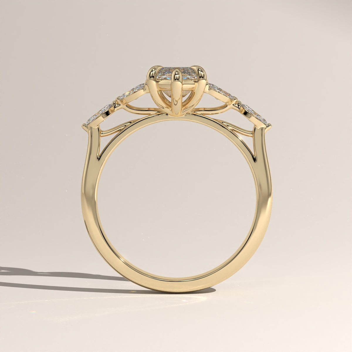 2ct Marquise Lab-Grown Diamond Engagement Ring with Marquise Side Stones – Vera