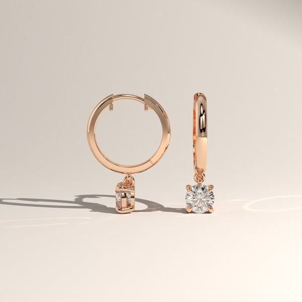 Round Lab-Grown Diamond Drop Huggie Earrings – Lucia