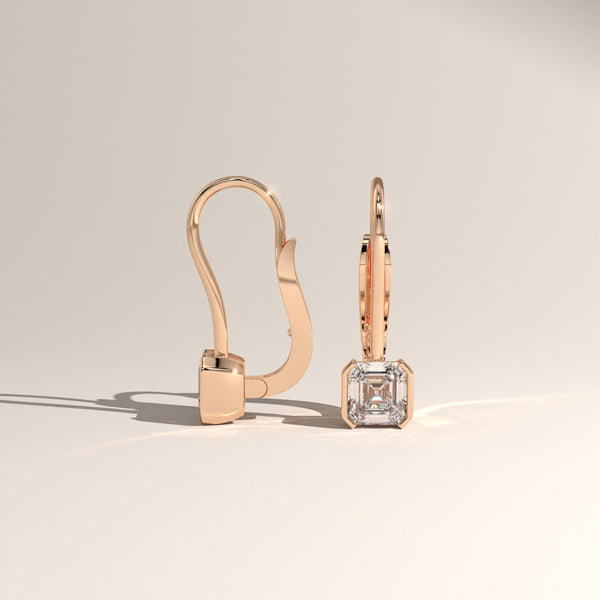 1.50ct TW Square Emerald Cut Lab-Grown Diamond Bezel Drop Earrings – Janet