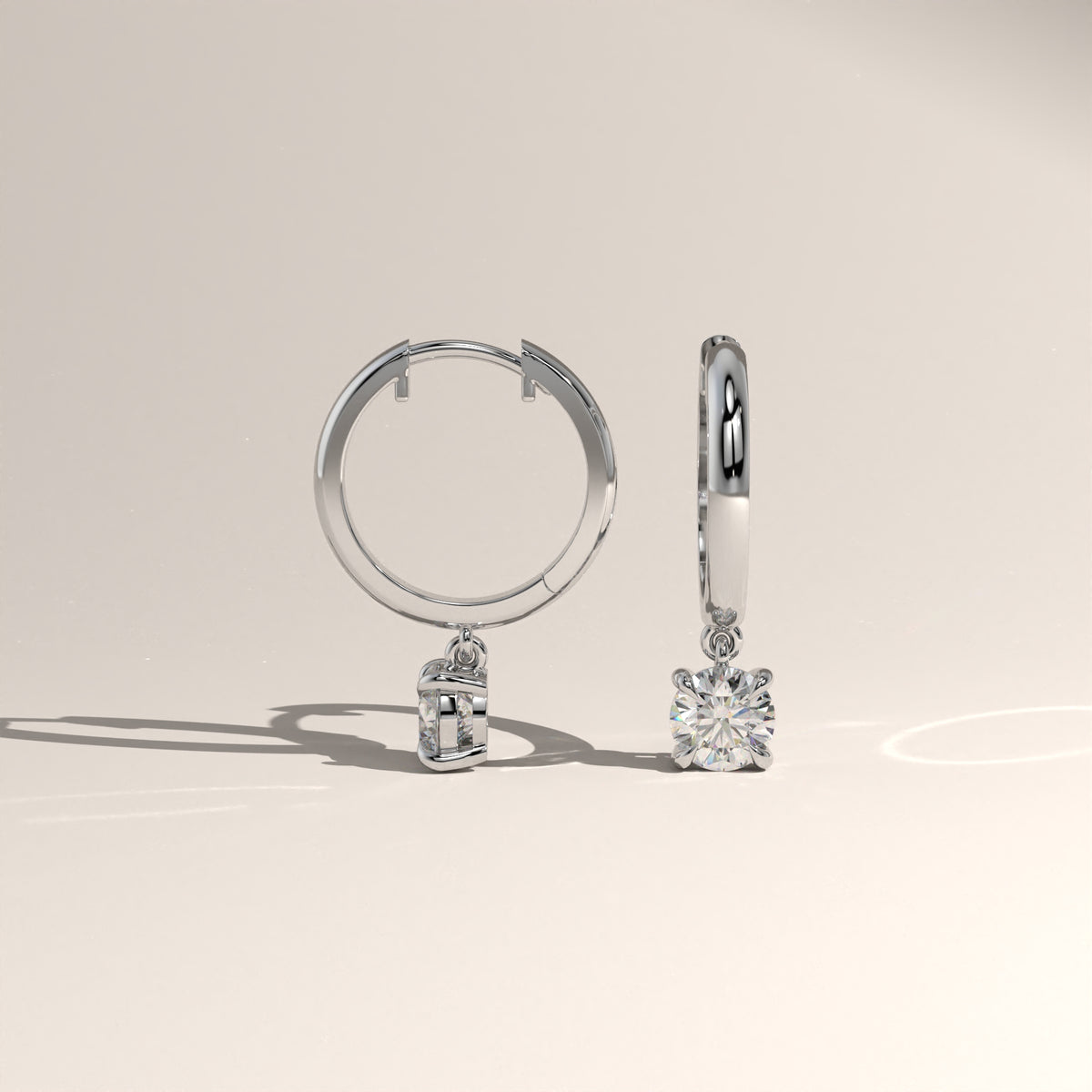 Round Lab-Grown Diamond Drop Huggie Earrings – Lucia