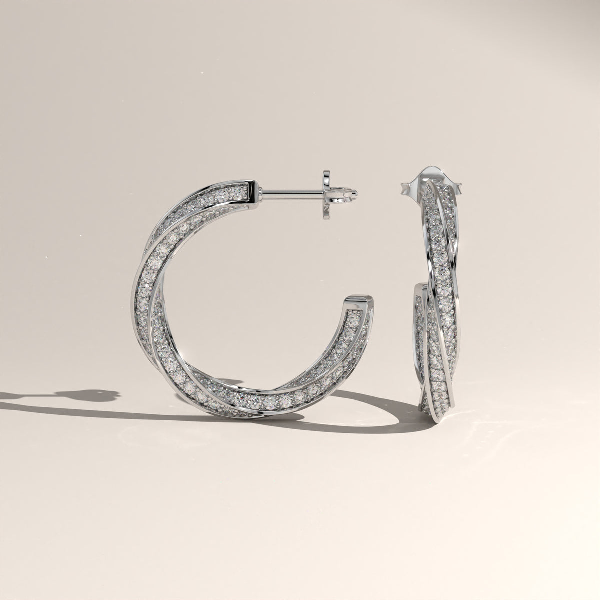 Lab-Grown Diamond Twist Hoop Earrings – Jess