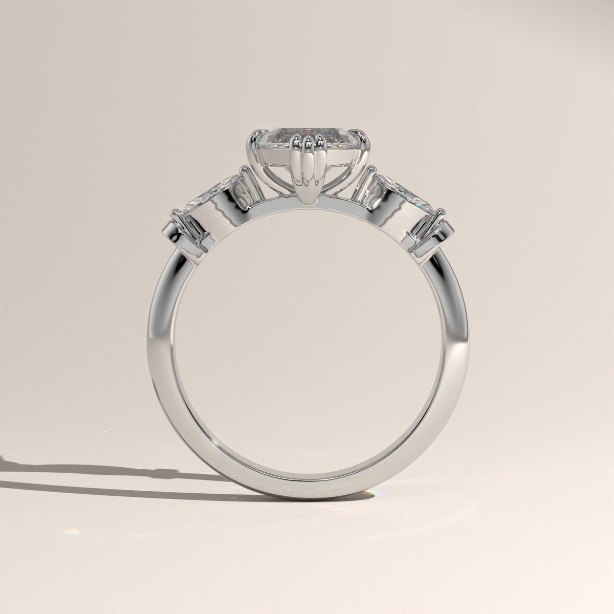 2ct Marquise Lab-Grown Diamond Three Stone Engagement Ring – Maha