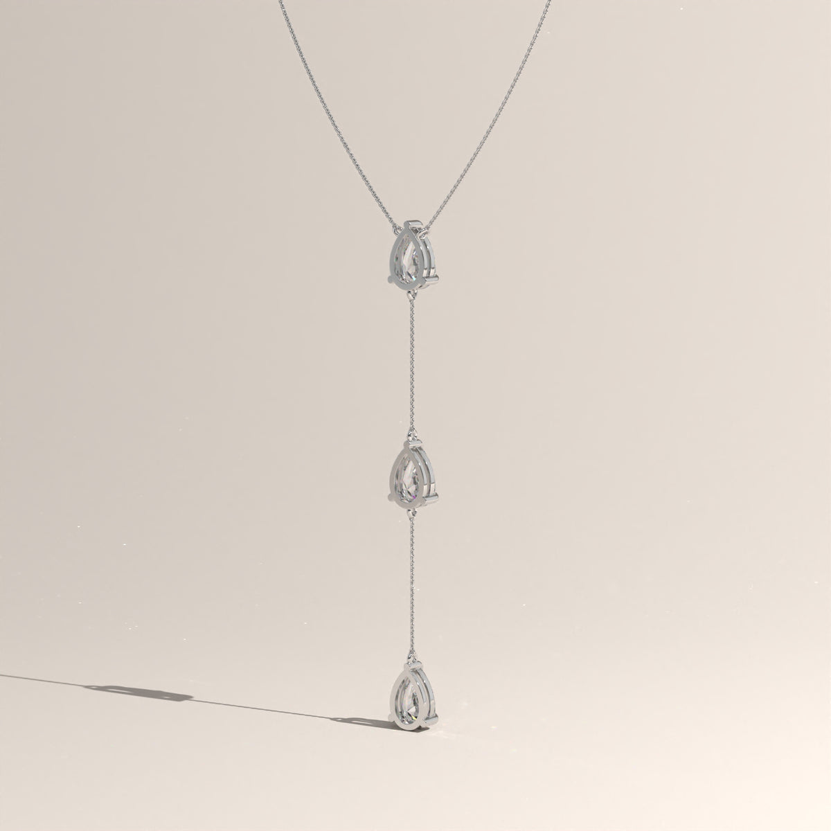 3ct TW Pear Lab-Grown Diamond Lariat Necklace – Clara