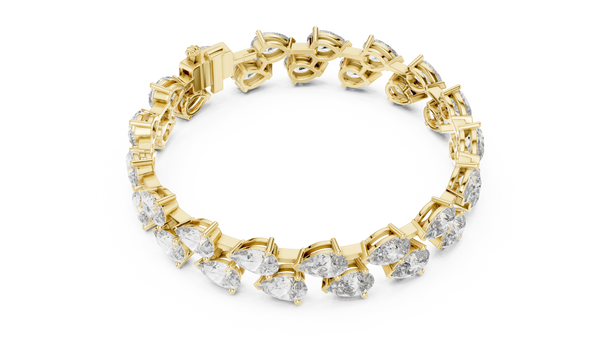 26.52ct TW Pear Lab-Grown Diamond Tennis Bracelet