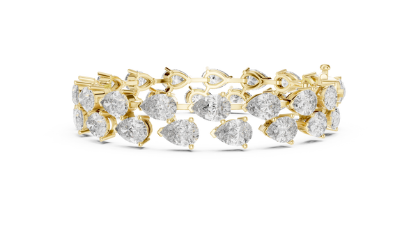 26.52ct TW Pear Lab-Grown Diamond Tennis Bracelet