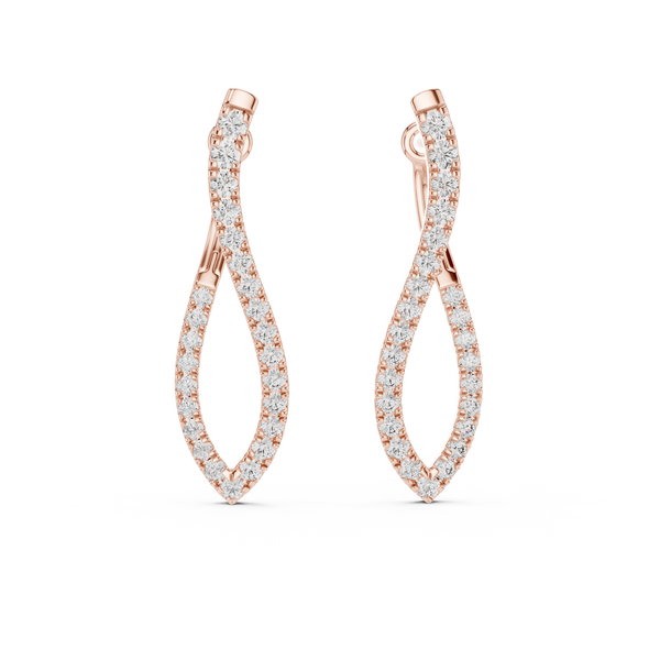 1.62ct TW Round Lab-Grown Diamond Drop Earrings