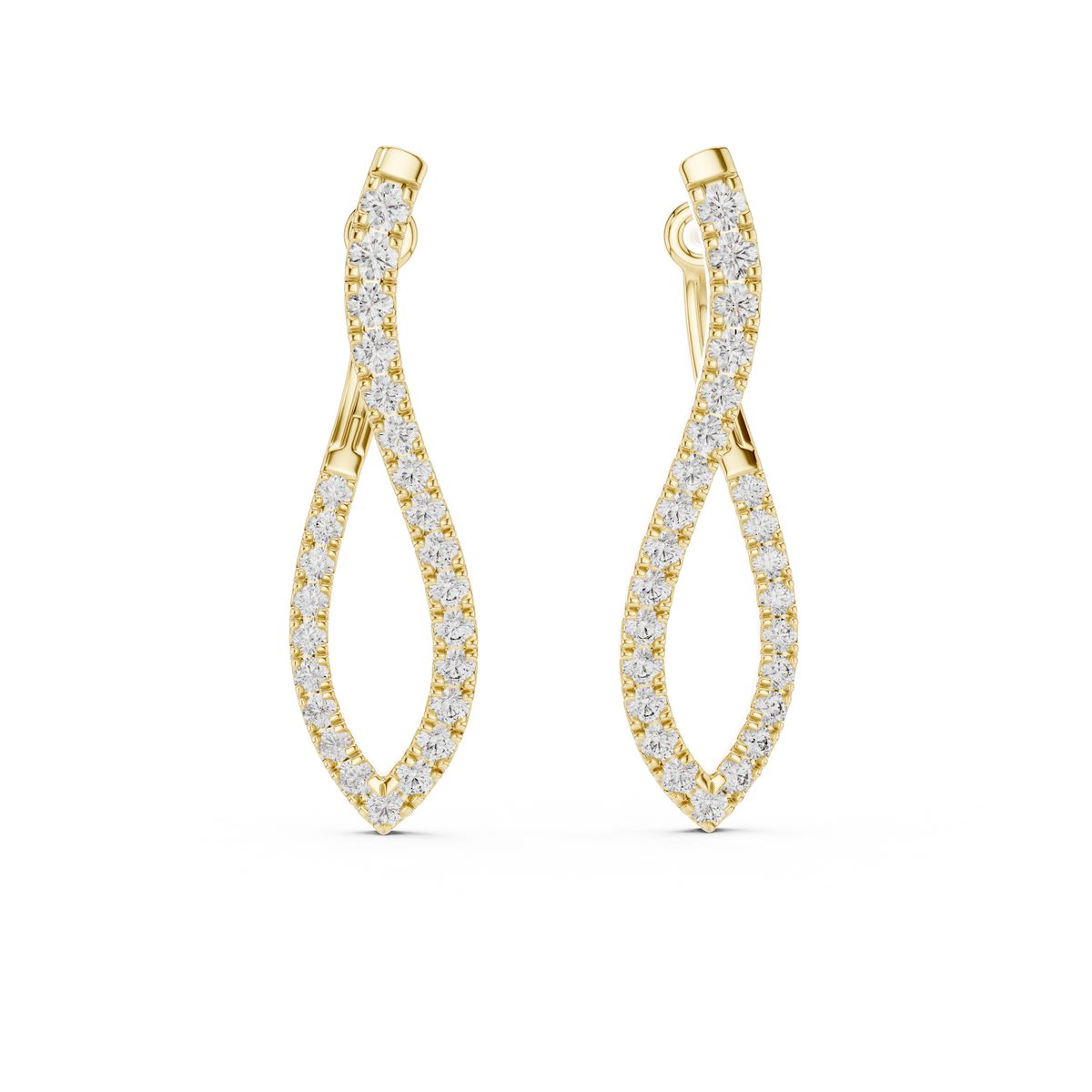1.62ct TW Round Lab-Grown Diamond Drop Earrings
