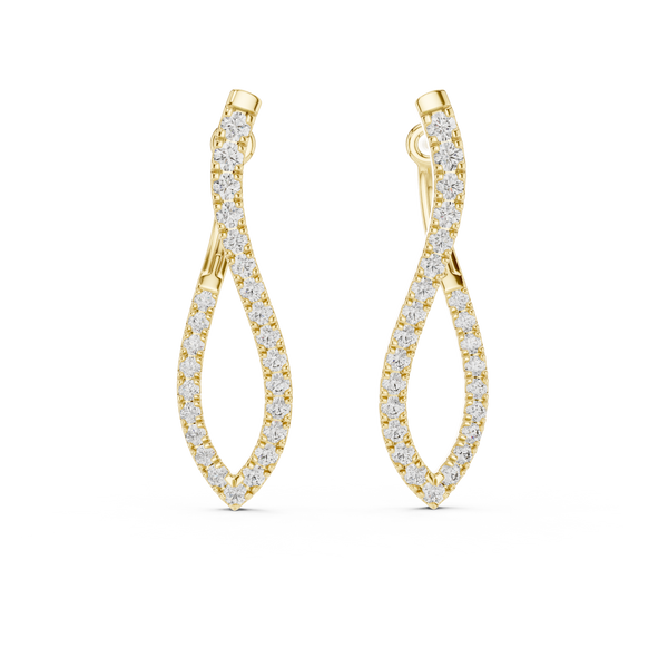 1.62ct TW Round Lab-Grown Diamond Drop Earrings