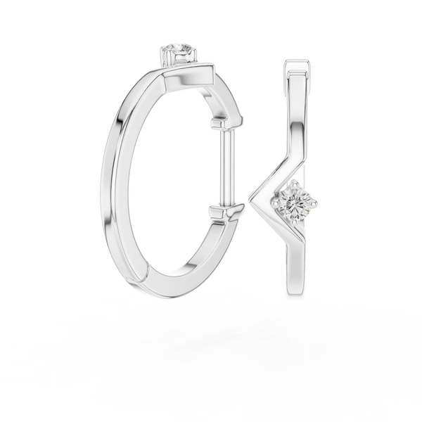 0.04ct TW Round Lab-Grown Diamond Hoop Earrings