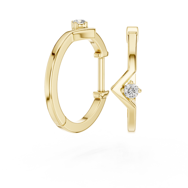 0.04ct TW Round Lab-Grown Diamond Hoop Earrings