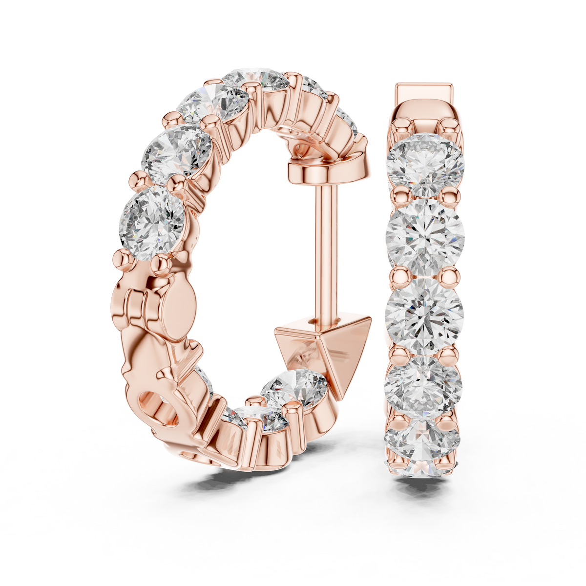 1.60ct TW Round Lab-Grown Diamond Hoop Earrings