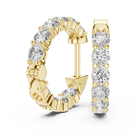 1.60ct TW Round Lab-Grown Diamond Hoop Earrings