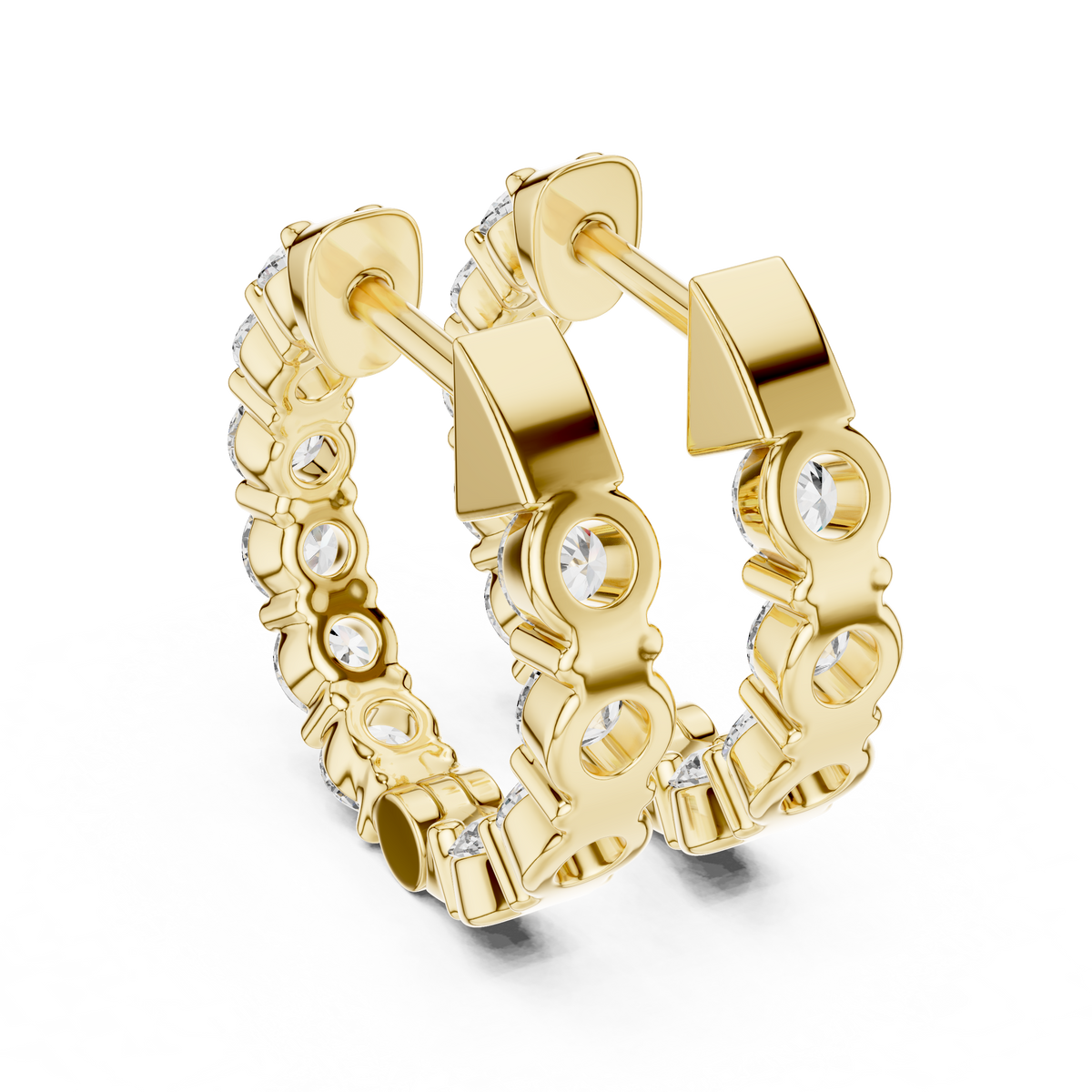 1.60ct TW Round Lab-Grown Diamond Hoop Earrings