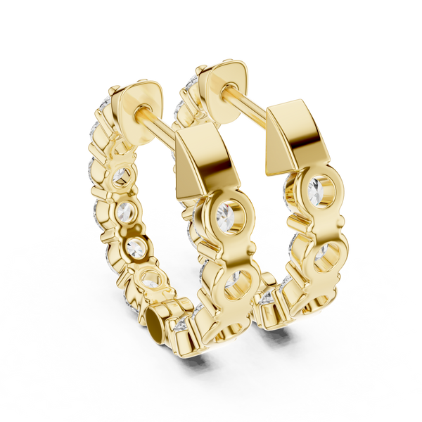 1.60ct TW Round Lab-Grown Diamond Hoop Earrings