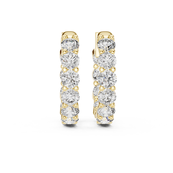 1.60ct TW Round Lab-Grown Diamond Hoop Earrings