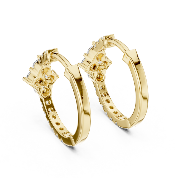 0.5ct TW Round Lab-Grown Diamond Cluster Hoop Earrings