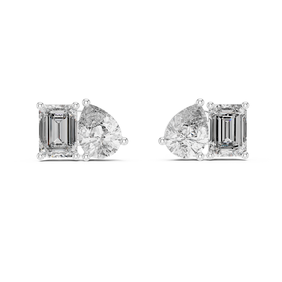3.60ct TW Pear and Emerald Lab-Grown Diamond Stud Earrings