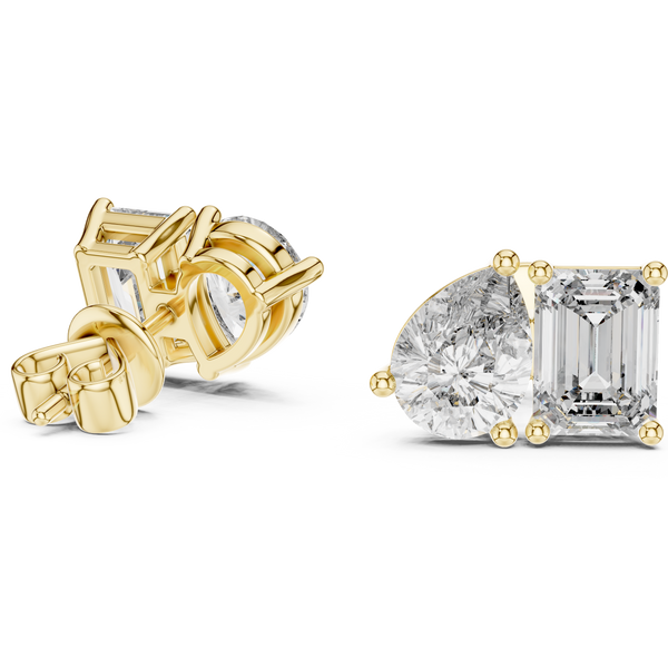 3.60ct TW Pear and Emerald Lab-Grown Diamond Stud Earrings