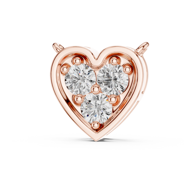 0.36ct TW Round Lab-Grown Diamond Heart Cluster Pendant Necklace