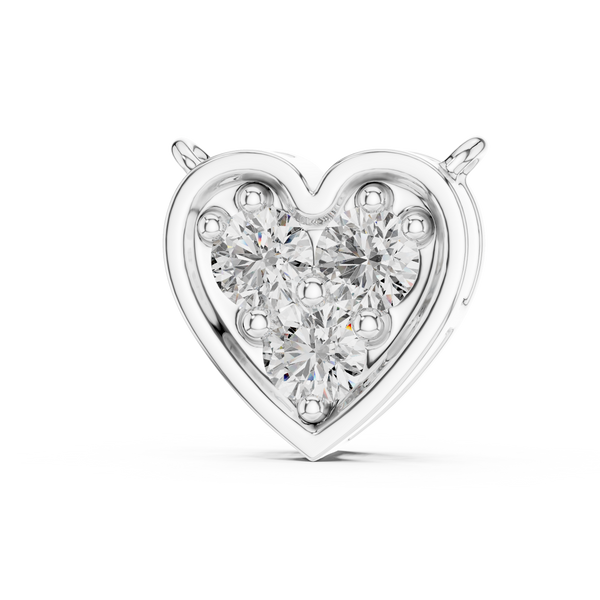 0.36ct TW Round Lab-Grown Diamond Heart Cluster Pendant Necklace