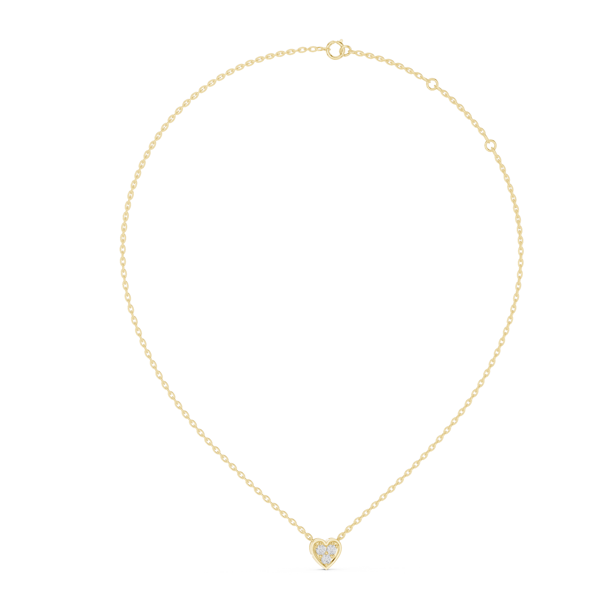 0.36ct TW Round Lab-Grown Diamond Heart Cluster Pendant Necklace