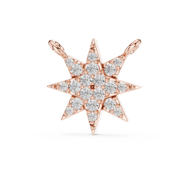 0.17ct TW Round Lab-Grown Diamond Star Cluster Pendant Necklace