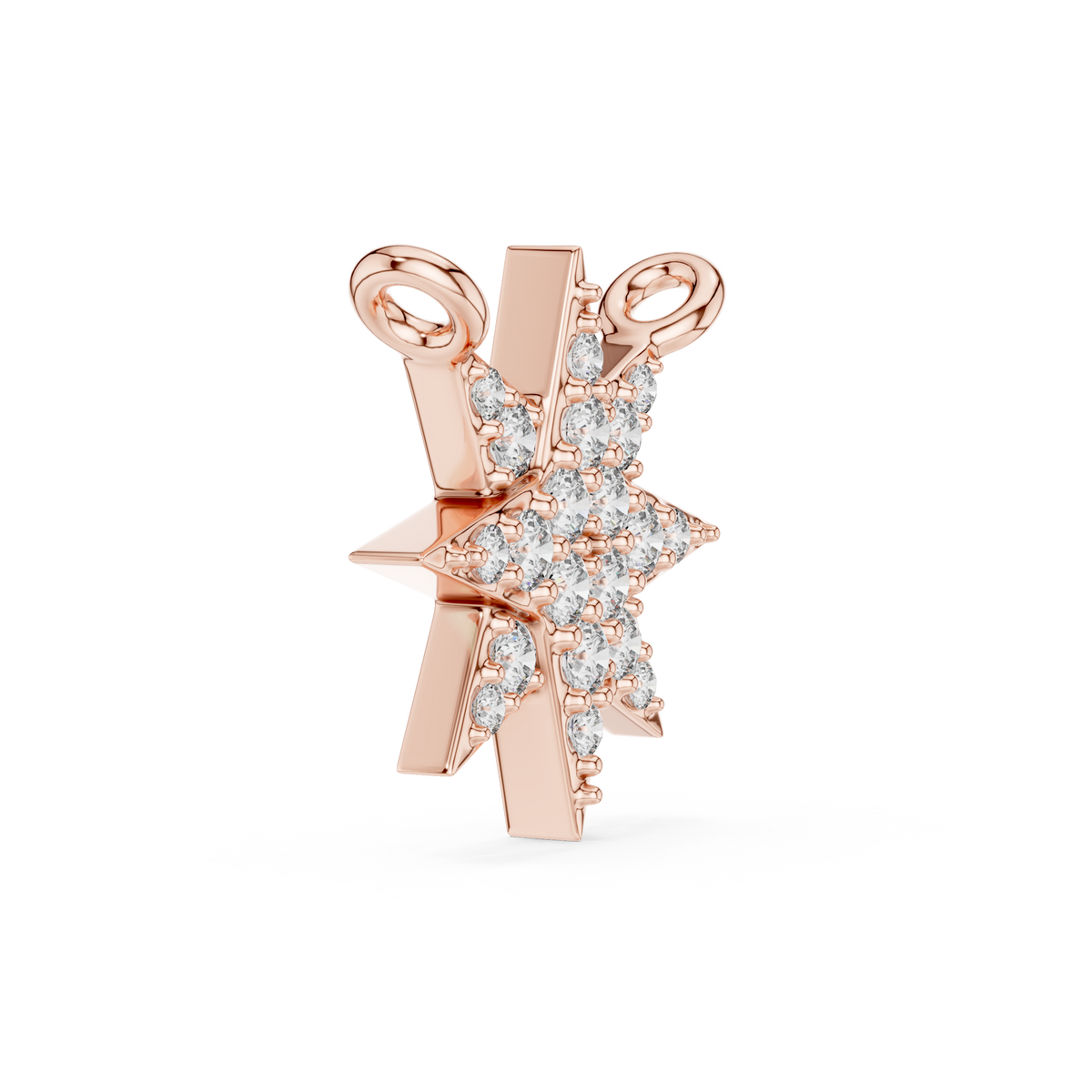 0.17ct TW Round Lab-Grown Diamond Star Cluster Pendant Necklace