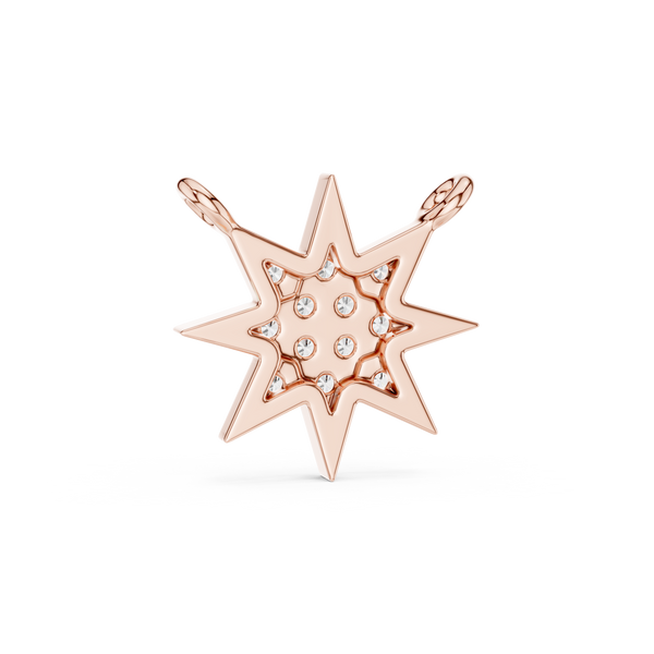0.17ct TW Round Lab-Grown Diamond Star Cluster Pendant Necklace
