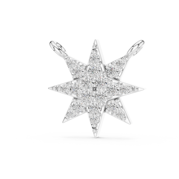 0.17ct TW Round Lab-Grown Diamond Star Cluster Pendant Necklace