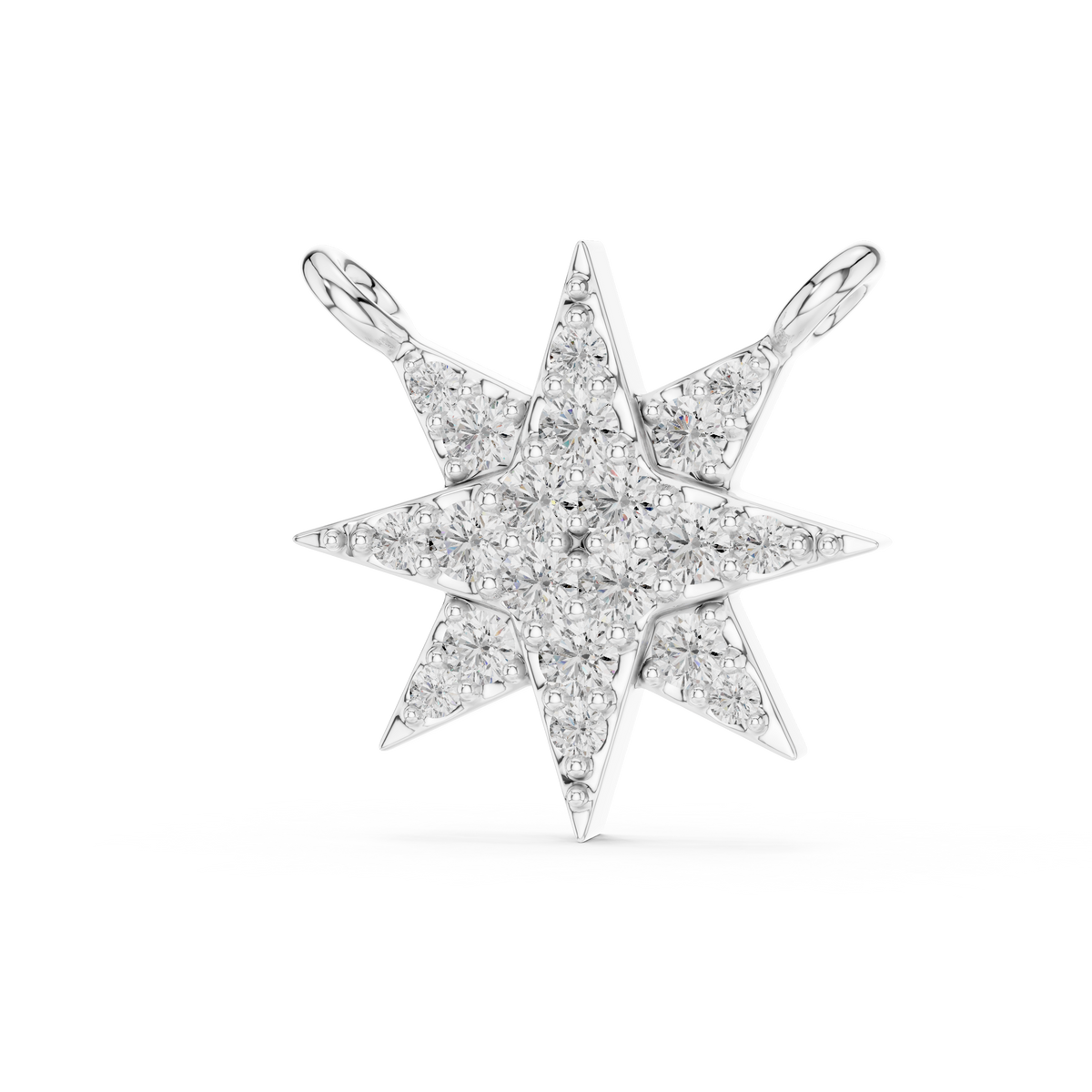 0.17ct TW Round Lab-Grown Diamond Star Cluster Pendant Necklace